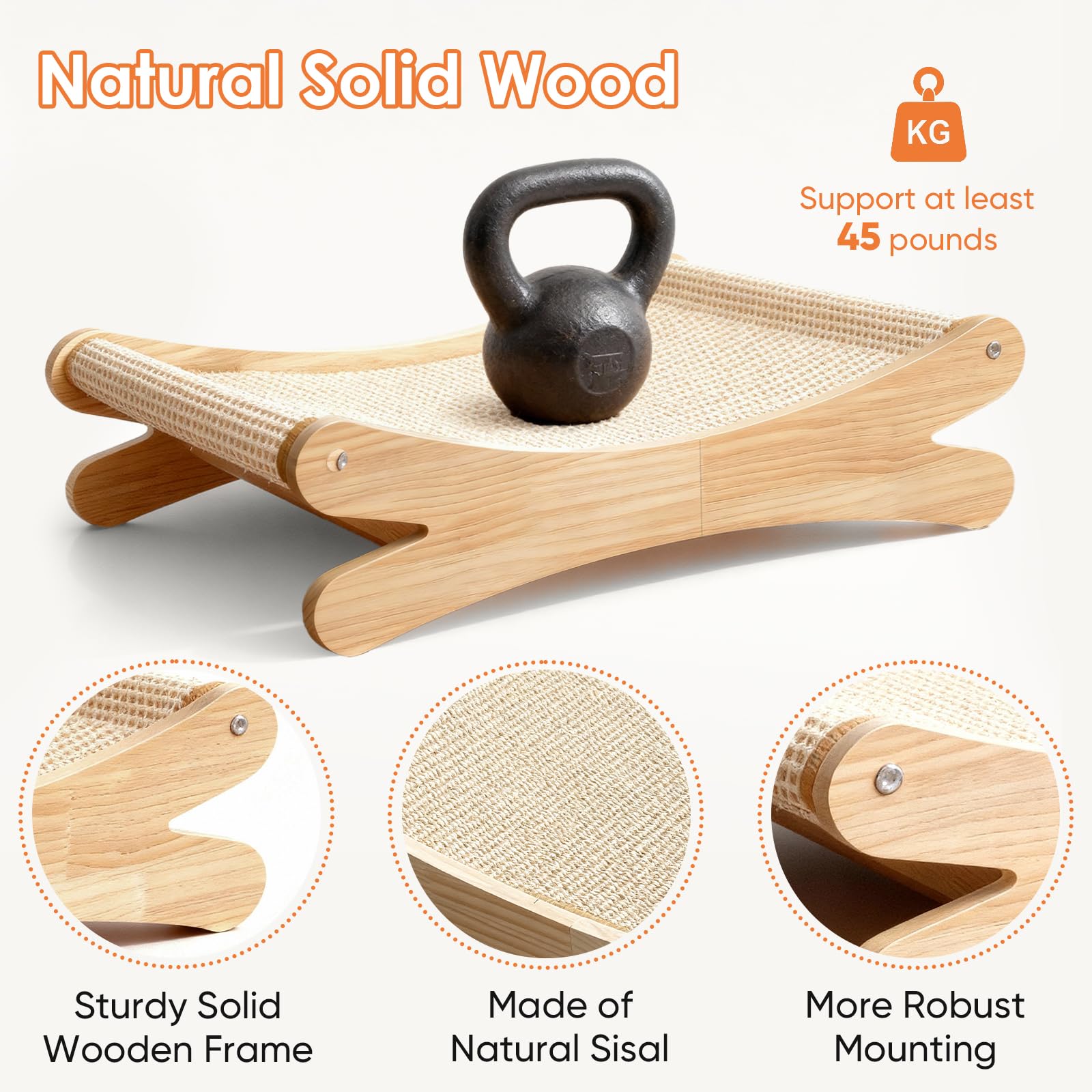 ZMaker New Sisal Cat Scratcher Bed for Indoor Wear-resistant Anti-crumbs Anti-scratch Cat Chair Natural Sisal Scratch Post