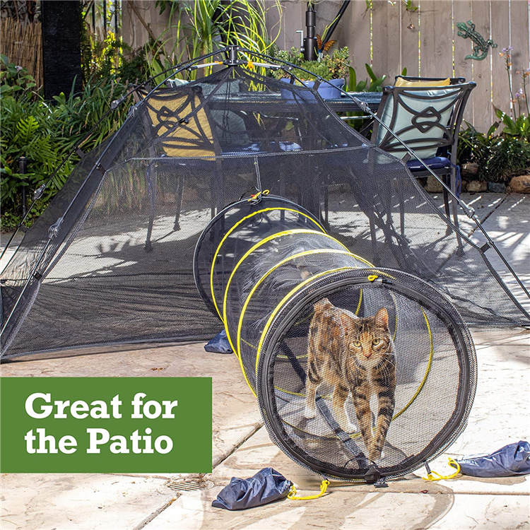 Outdoor Cat Enclosures Net Mesh Material Portable Cat Tent Tunnel Indoor Rabbit Playhouse Play Tents