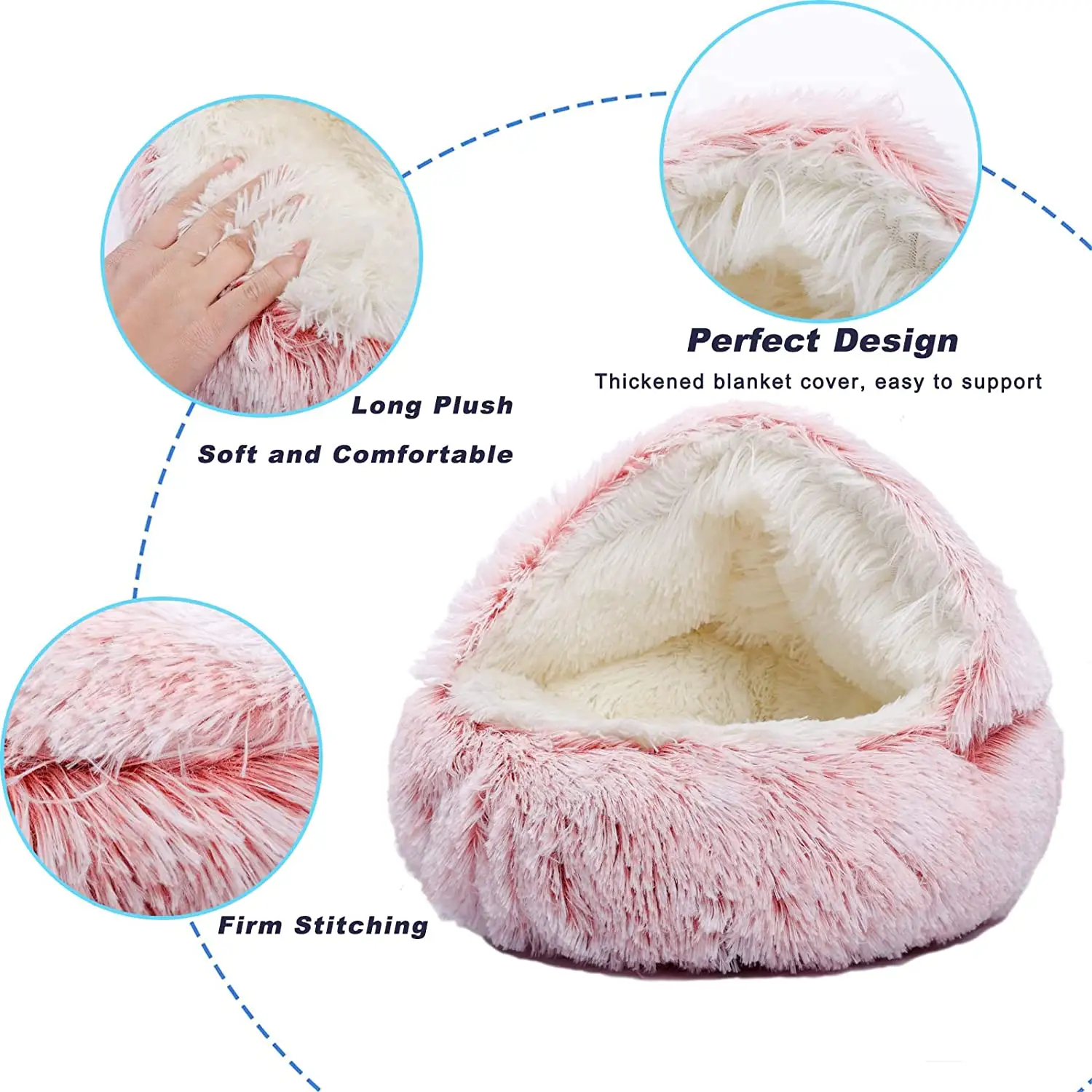 Luxury Premium Removable Inner Cushion Novelty Washable Sofa Cave Cat and Dog Pet Bed
