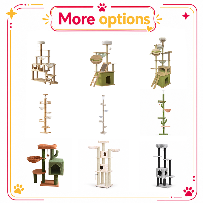 Private Label White Label Space Saving Sisal Wrapped Natural Climbing Tower With Multiple Platforms Wall Cat Tree