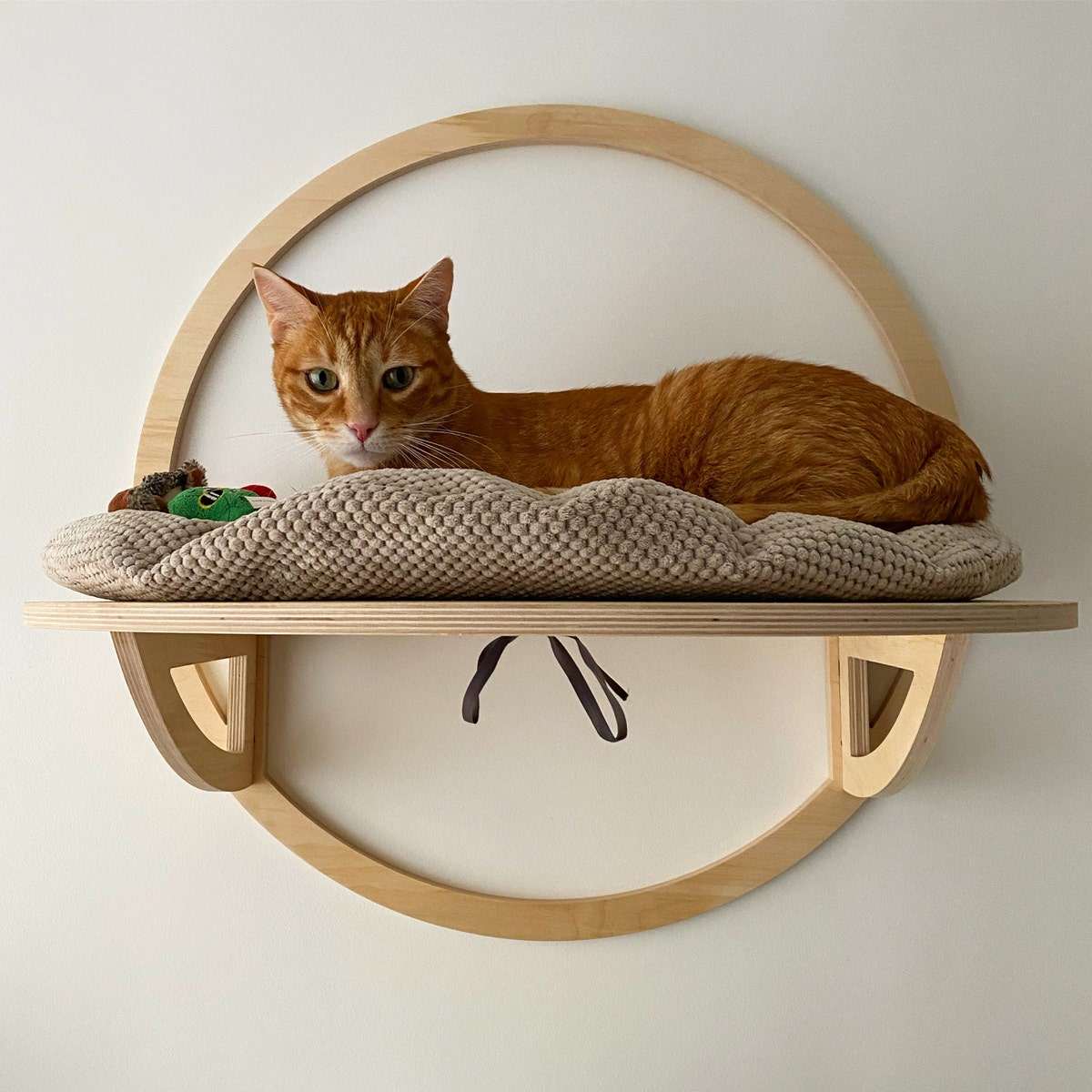 Wholesale High Quality Classic Eco-Friendly Solid Wood Wall Mounted Cat Scratcher Shelf Cat Hammock Cat Tree Wall Climbing Frame