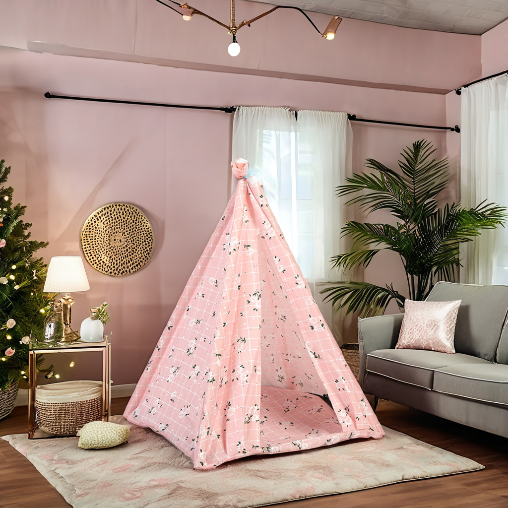 High Quality Single Layer Canvas Pet Tent Various Patterns Design Folding Outdoor Camping Tipi Tent Custom 2-Person Sleeping