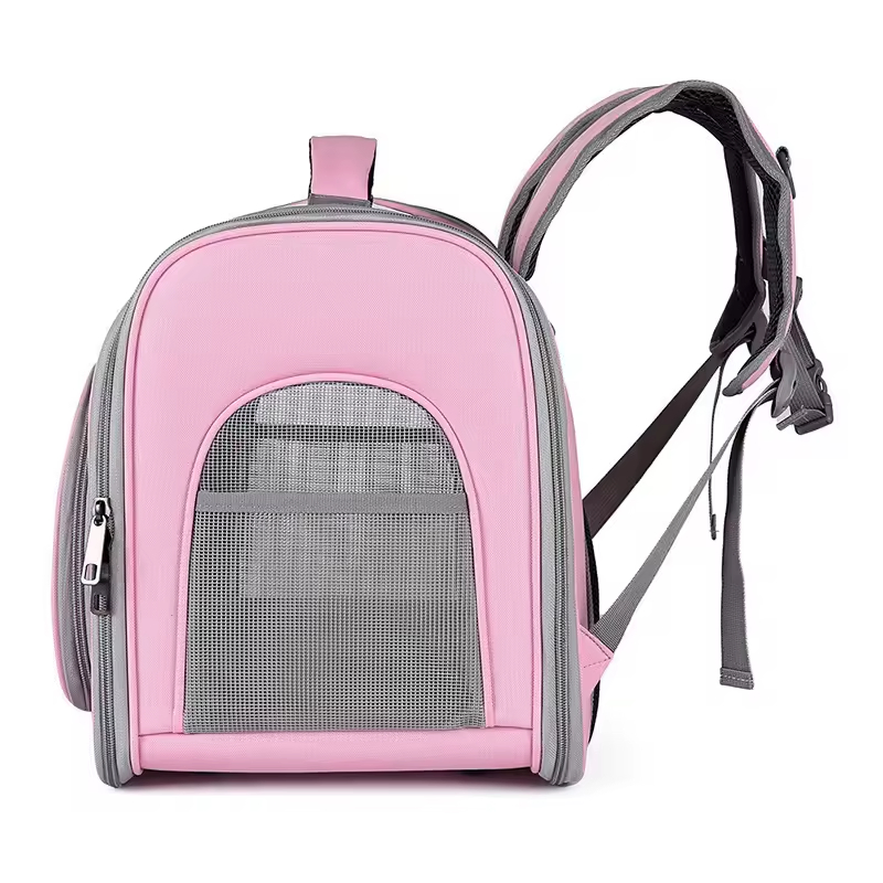 Portable Double - Shoulder Transparent Pet Carrier Backpack - Large Capacity, Foldable for Outdoor Adventures with Cats and Dogs