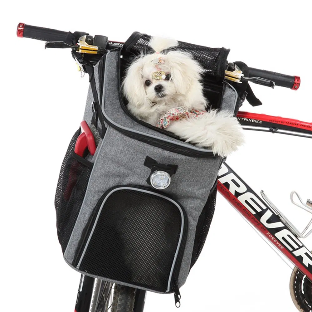 Foldable Pet Bike Basket Backpack for Outdoor Dog and Cat Travel