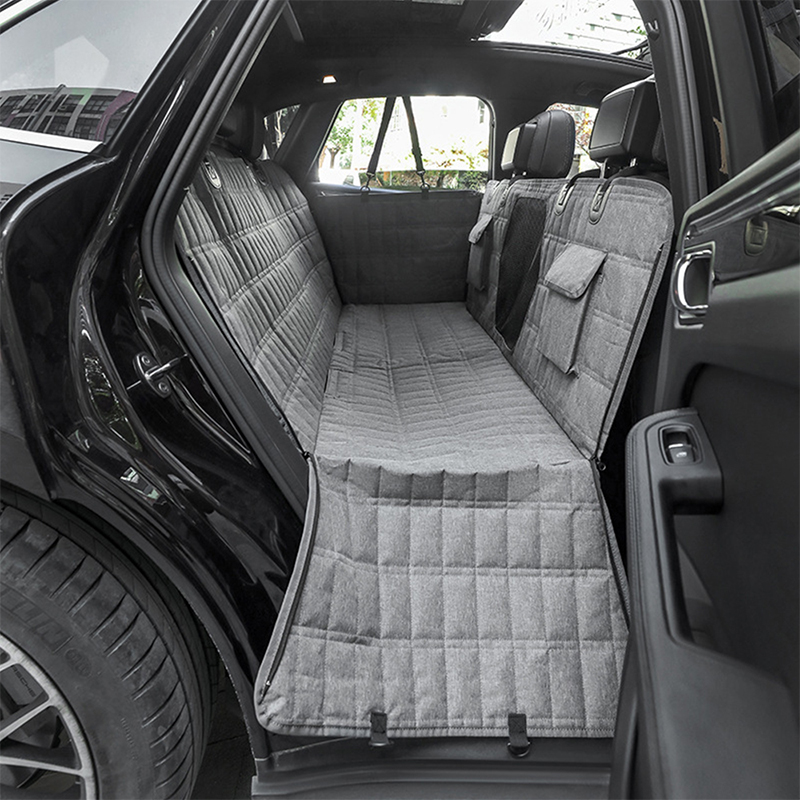 Car Pet Mat Oxford Material Cotton Filled Waterproof Anti-Scratch Dog Hard Car Seat Cover for Back Seat with Hard Bottom