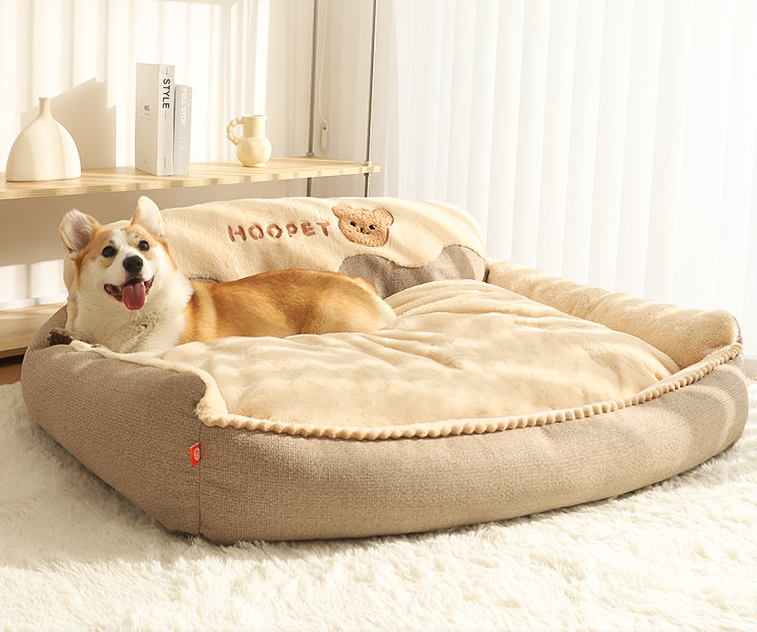Pet Dog Bed Home Velvet PP Cotton China Winter Warm Universal Pet Nest Dog Cat Bed Removable Washable No Assembly Cat Bed