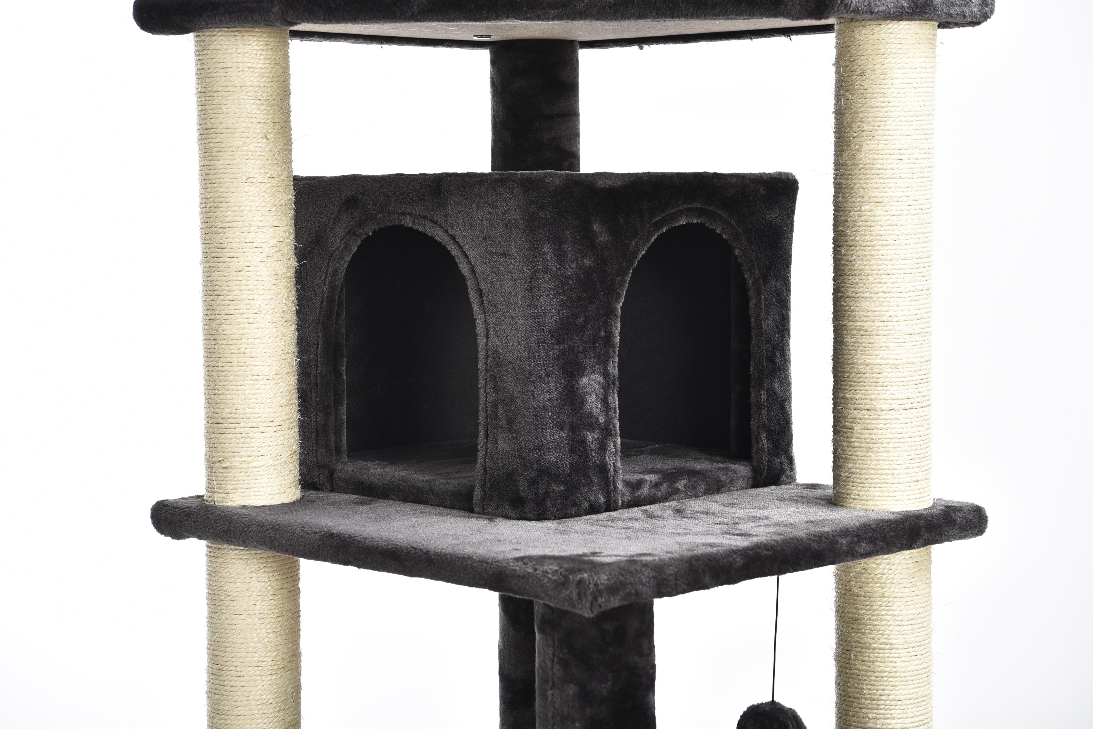 XL Size 74 Inch Tall Activity Center Stable Cozy Perches 2 Condos Cat Tree Tower With Scratching Posts