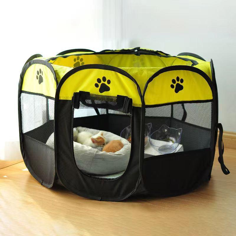 Blue and Black Breathable Eco-friendly Dog &amp; Cat Pet Tent Playpen Fence with Plastic Frame for Reptiles Small Animals Indoor Use