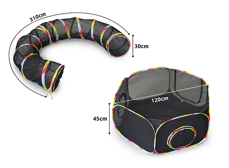 Manufacturer Wholesale Cat Tent With Tunnel for Outdoor Cat Enclosures Portable Playpen Play Tents for Cats Rabbits Ferrets