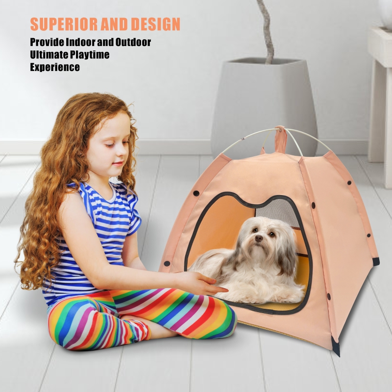 PRODIGY PF002 Small Medium Folding Pet Teepee Tent Outdoor Travel Tent Pet Fence Portable Pop up Pet Crate Dog or Cat Show Tent