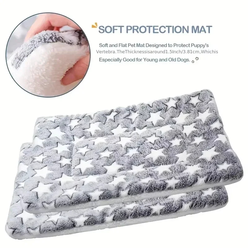 Flannel Double-sided Pet Mats Short Plush Pet Sleeping Bed for Small Dogs OEM ODM Cute Pet Pad Mat