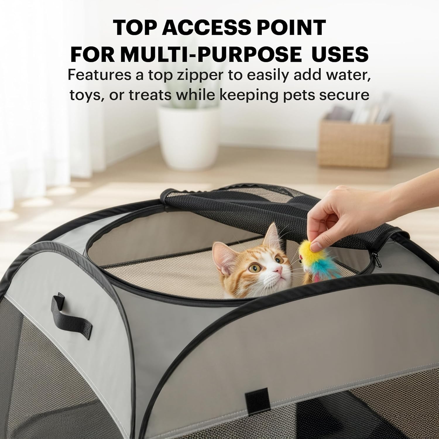 Portable Cat Playpen Foldable Pet Tent for Indoor Outdoor Cat Dog Play Enclosure