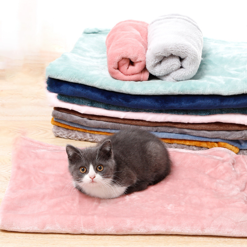 Super Soft Coral Fleece Pet Blanket for Cats and Small Dogs