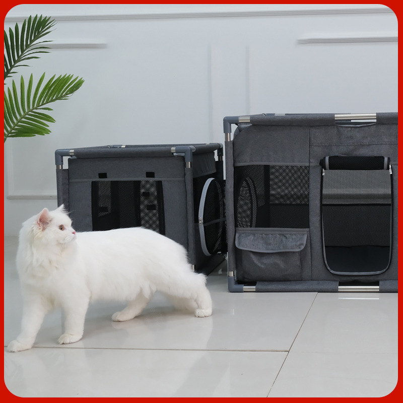 Luxurious Rectangle Breathable Dog Playpen Fence Soft Dog Cat Steel Pipe Frame Indoor Outdoor Oxford Fabric Pet Classic Box