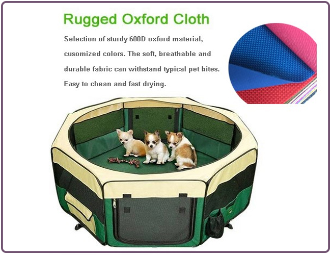 Portable Lightweight Eight-Panel Pet Playpen Strong Fabric Dog Exercise Playpen Pet Gates & Pens