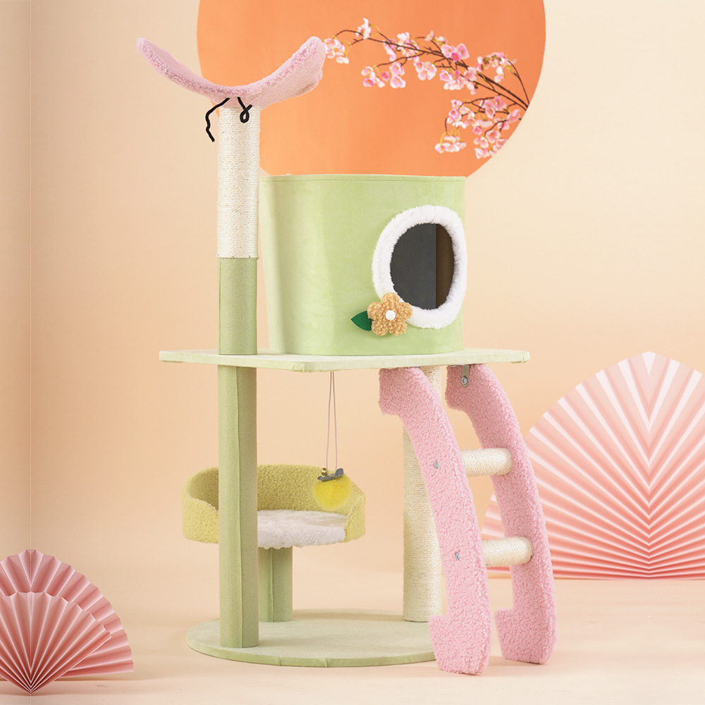 butterfly Cat Scratching Post Indoor Playing Furniture with Stable Cat Stand Multi-layers Cat Tree
