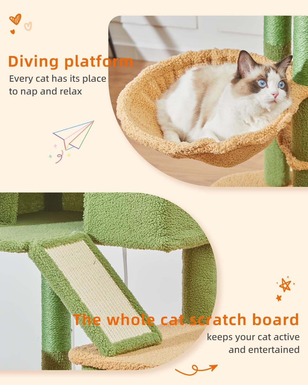 Big Discount Sale 71Inch Modern Wood Cat Tower Large Adult Indoor Multi-Level Cat Condo Sisal Scratching Posts Cat Trees