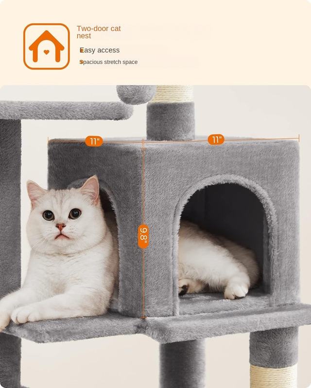 Multi Functional Cat Tree Export Quality Stable Cat Climbing Frame With Sisal Scratching Posts For Multiple Cats