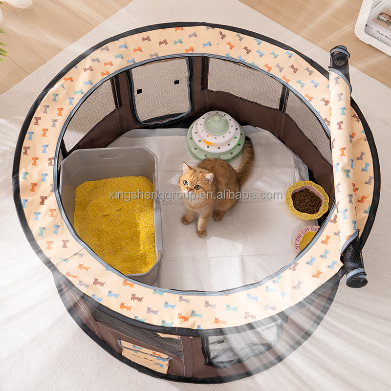 High-quality Oxford Fabric Washable Portable Foldable Pet Circular Playpen Fence Tent with Carrying Bag