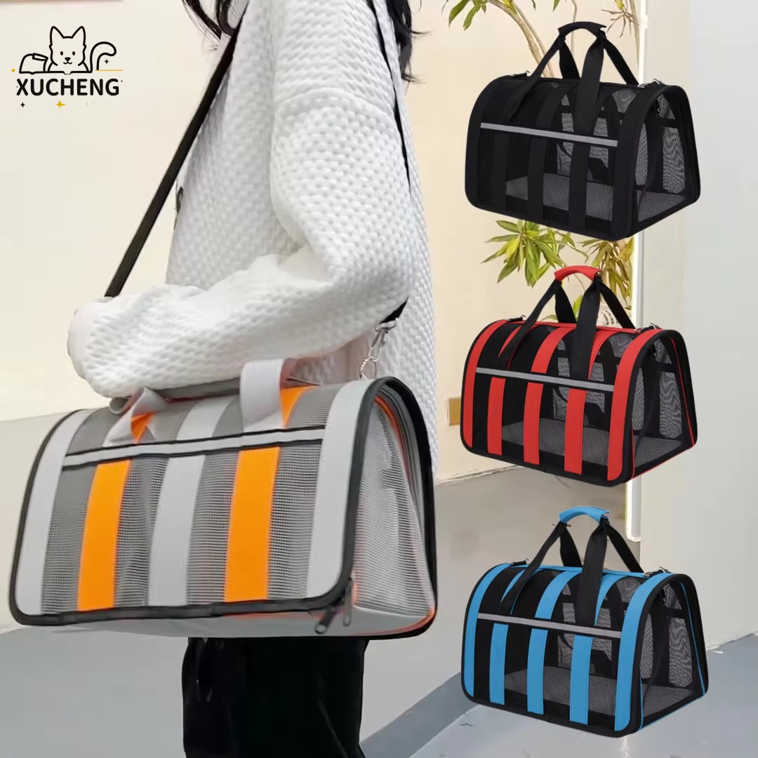 Wholesale Solid Portable Foldable Cat Pet Carrier Backpack Bag Easy Carry Travel Bag Zipper Available Colorful Handbag Designs