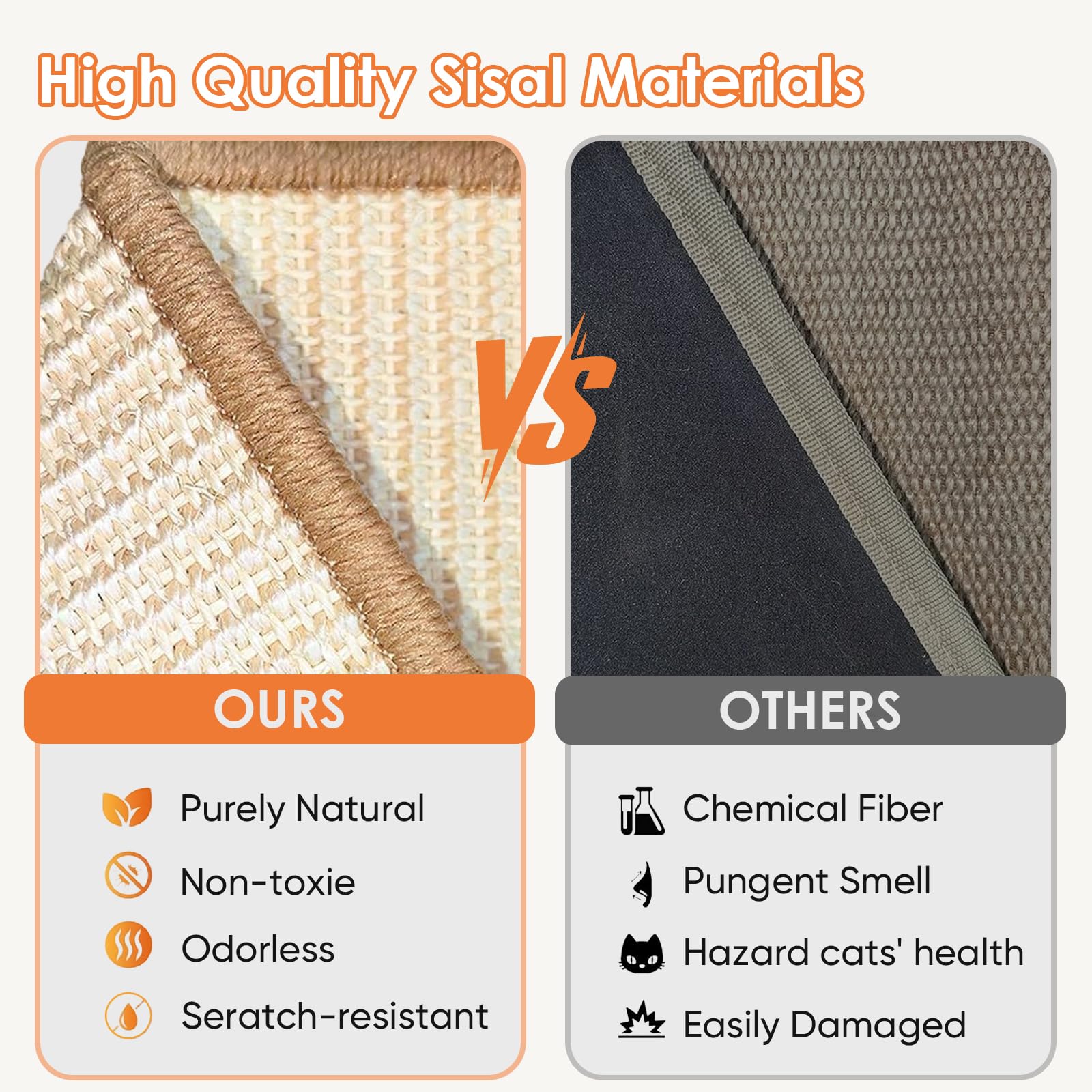ZMaker New Sisal Cat Scratcher Bed for Indoor Wear-resistant Anti-crumbs Anti-scratch Cat Chair Natural Sisal Scratch Post