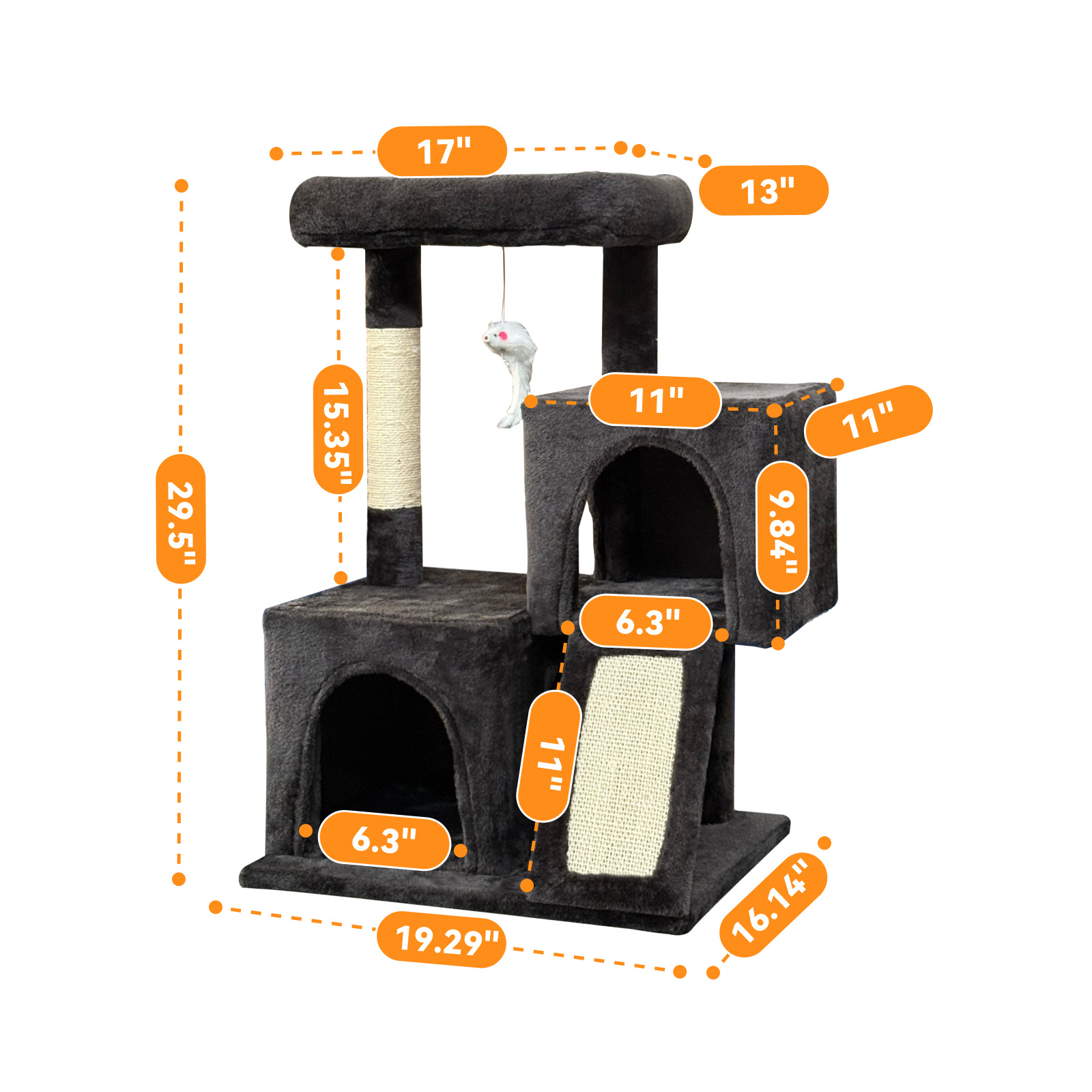 Factory Sales Luxury Modern Plush Wood Sisal Cloth Multi-layer Cat Climbing Frame Jumping Cat Tree Nest