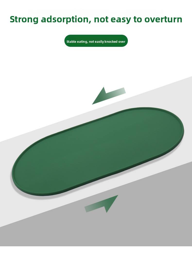 Custom OEM Eco-Friendly Lightweight Silicone Pet Bowl Mat Food Grade Waterproof Rounded Dog Cat Placemat Non Slip Easy Clean