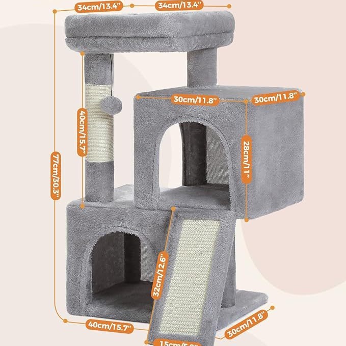 Factory Sales Luxury Modern Plush Wood Sisal Cloth Multi-layer Cat Climbing Frame Jumping Cat Tree Nest