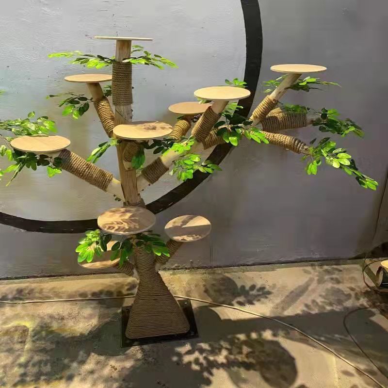 Custom Super Large Wooden Multi-level Unique Design Luxury Wooden Cat House Climbing Frame Tree