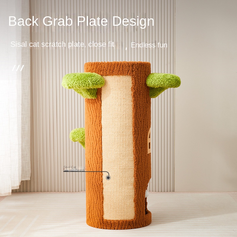 Multi Level Cat Tree Tower Sustainable Solid Wood Cat Climbing Frame Sisal Scratching Posts Felt Bed Hammock Hideaway Cave