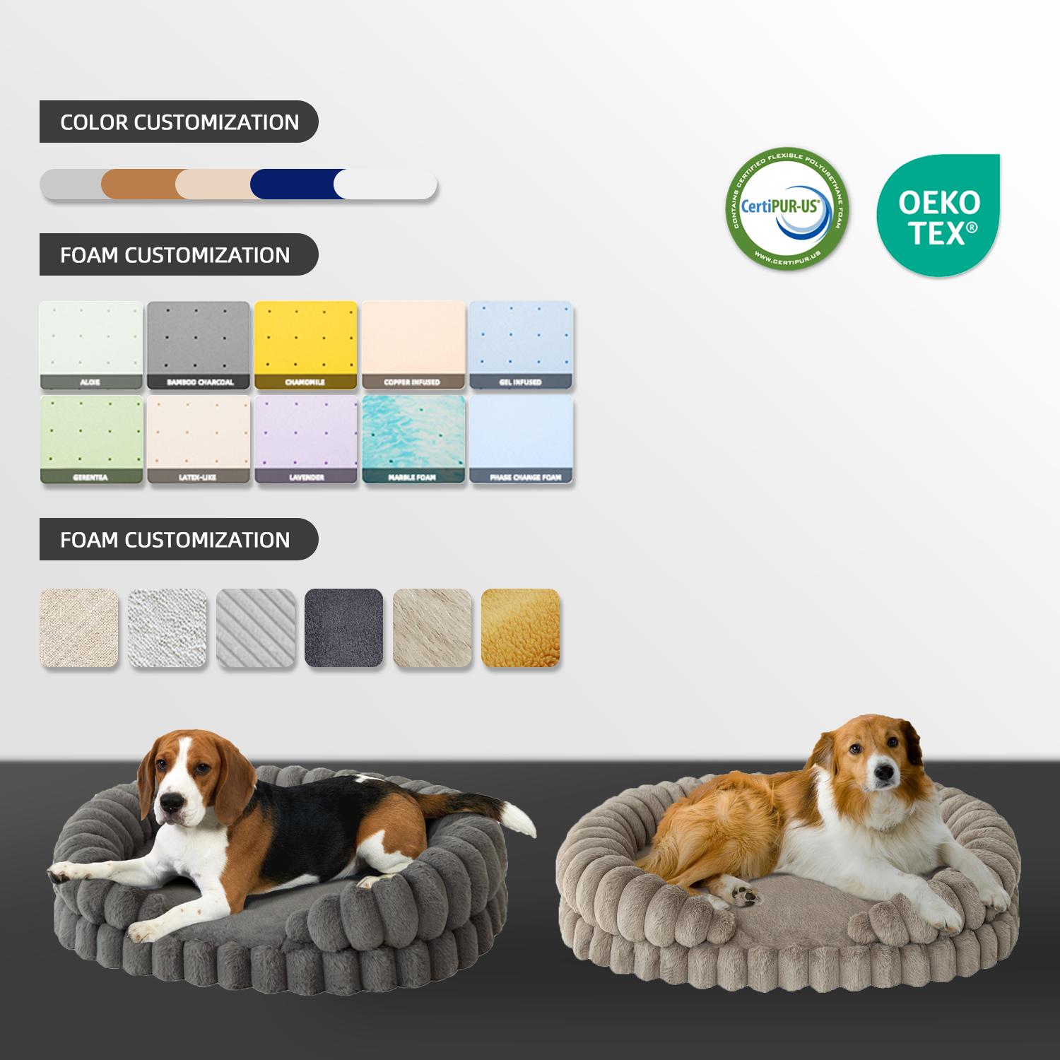 Luxury Corduroy Memory Foam Dog Sofa Beds Custom Logo Orthopedic Memory Foam Pet Beds Washable Removable Cover OEM ODM