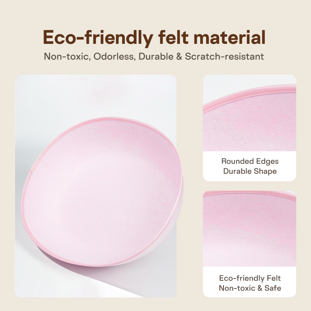 Breathable Felt Cat Bed Soft Oval Pet Nest Cozy Dog House For Indoor Cats Washable Kitten Bed Modern Minimalist Pet Supplies