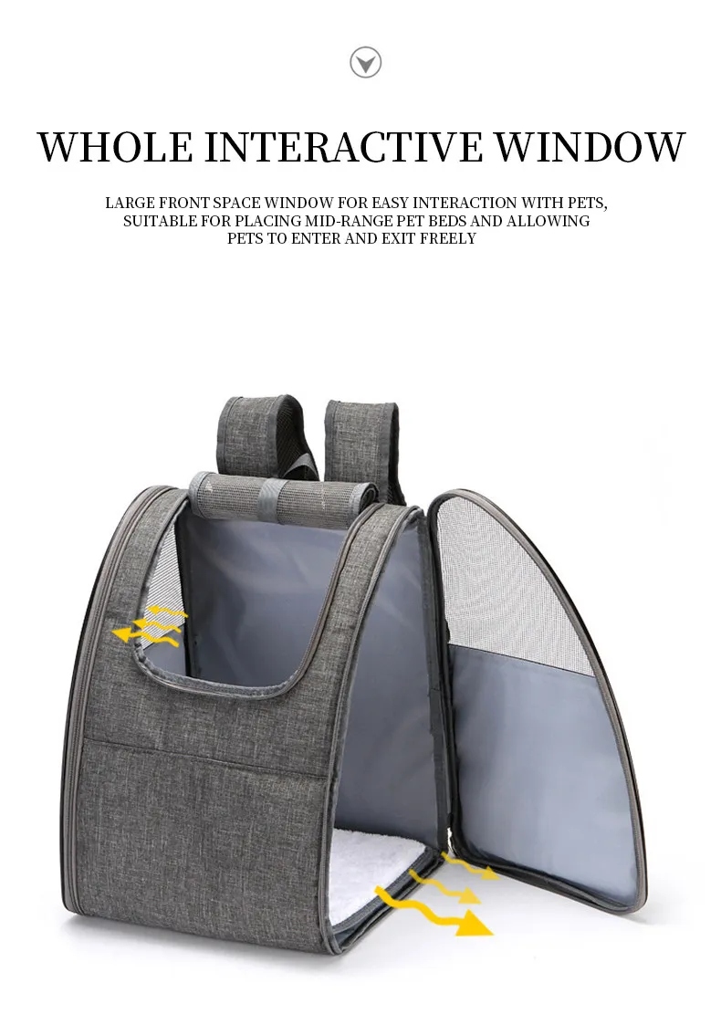 Expandable Breathable Mesh Pet Carrier Backpack Bag