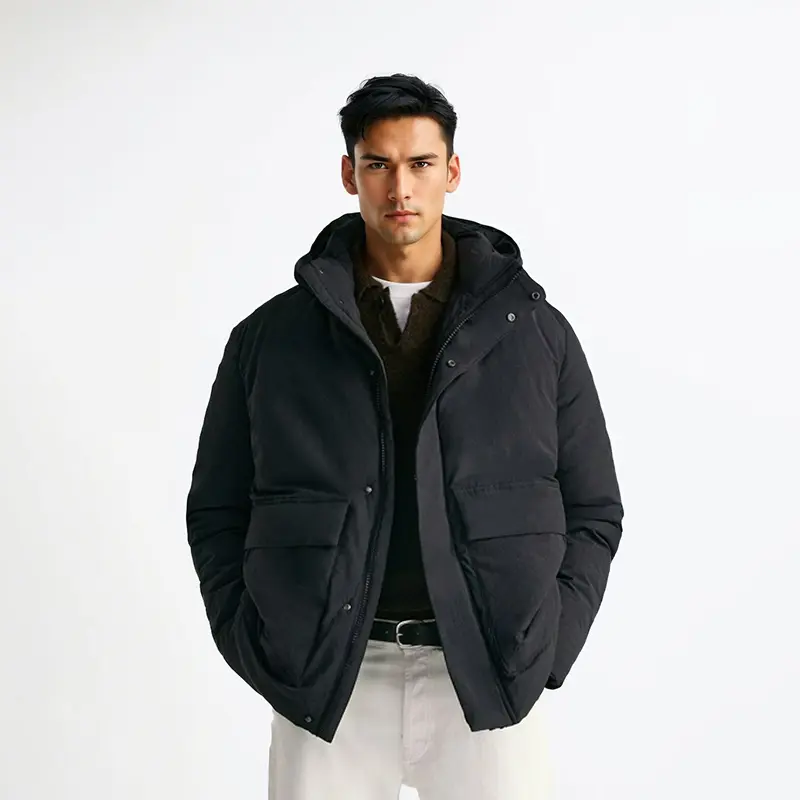 ODM ZD hooded parka mens black puffer jacket Supplier, Company