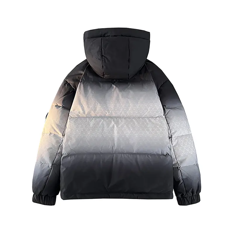 ODM ZD gradient color mens puffer jacket with hood Manufacturers, Suppliers
