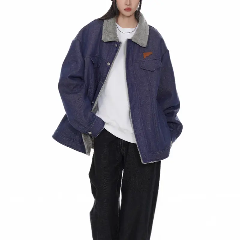 ODM ZD polar fleece lined oversized denim jacket Manufacturers, Products