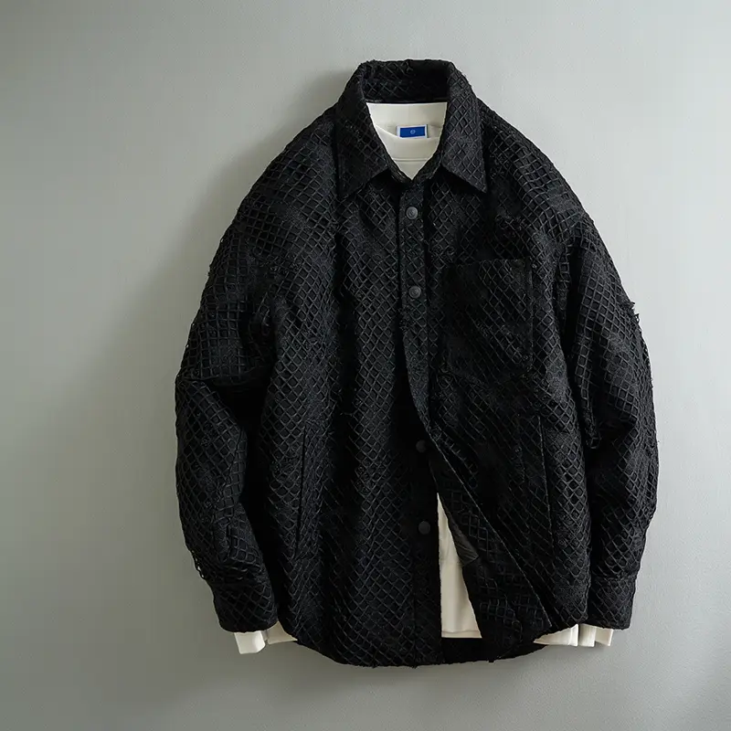 Custom ZD shirt collar lightweight mens black puffer jacket Suppliers, Factories
