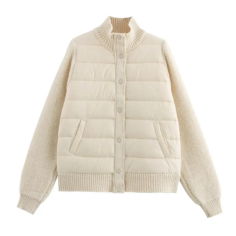 Wholesale ZD knit sleeves polyester-padded white puffer jacket Manufacturer, Factories