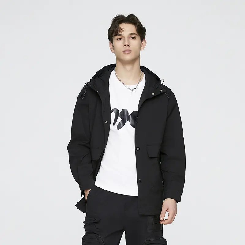 Wholesale ZD classic hooded black bomber jacket Factories, Factory