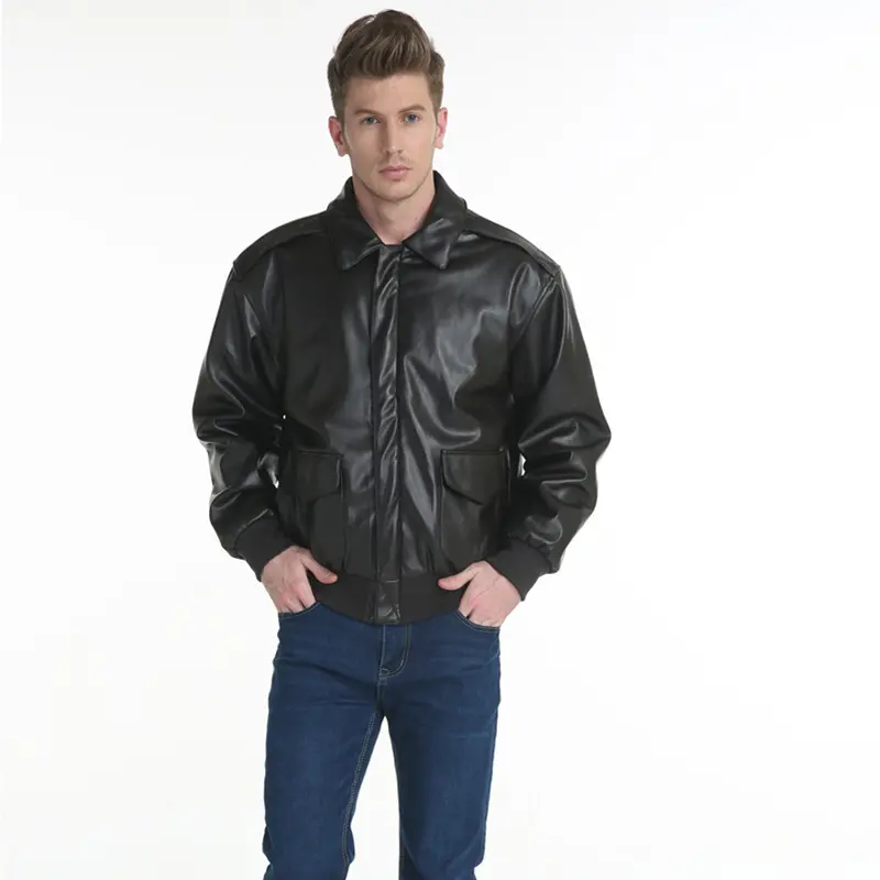 OEM ZD vintage leather black winter jacket men Suppliers, Factories
