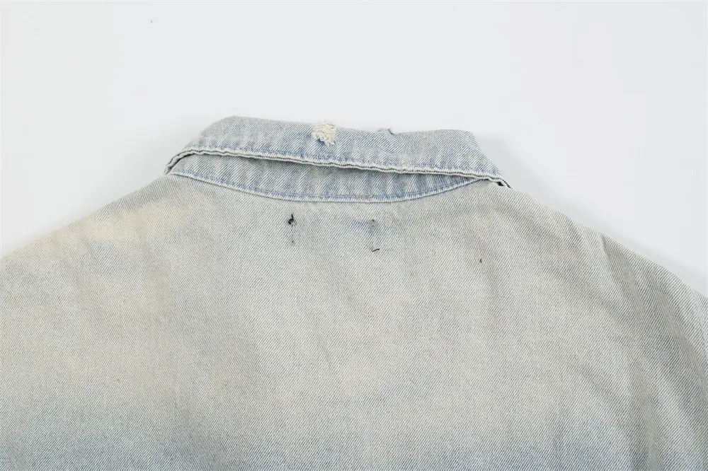 Distressed denim finish