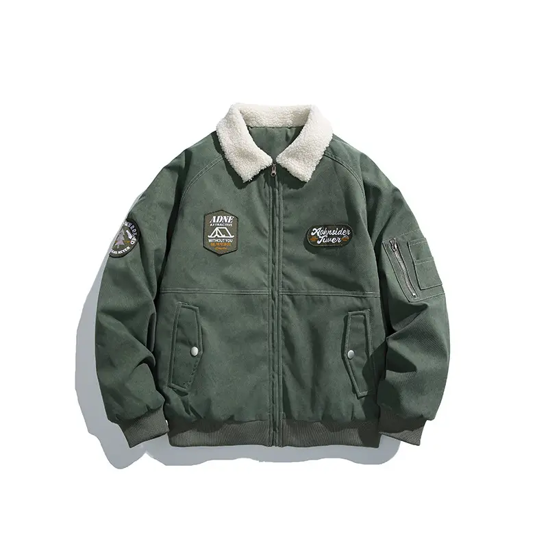 ODM ZD sherpa collar green bomber jacket Manufacturer, Suppliers