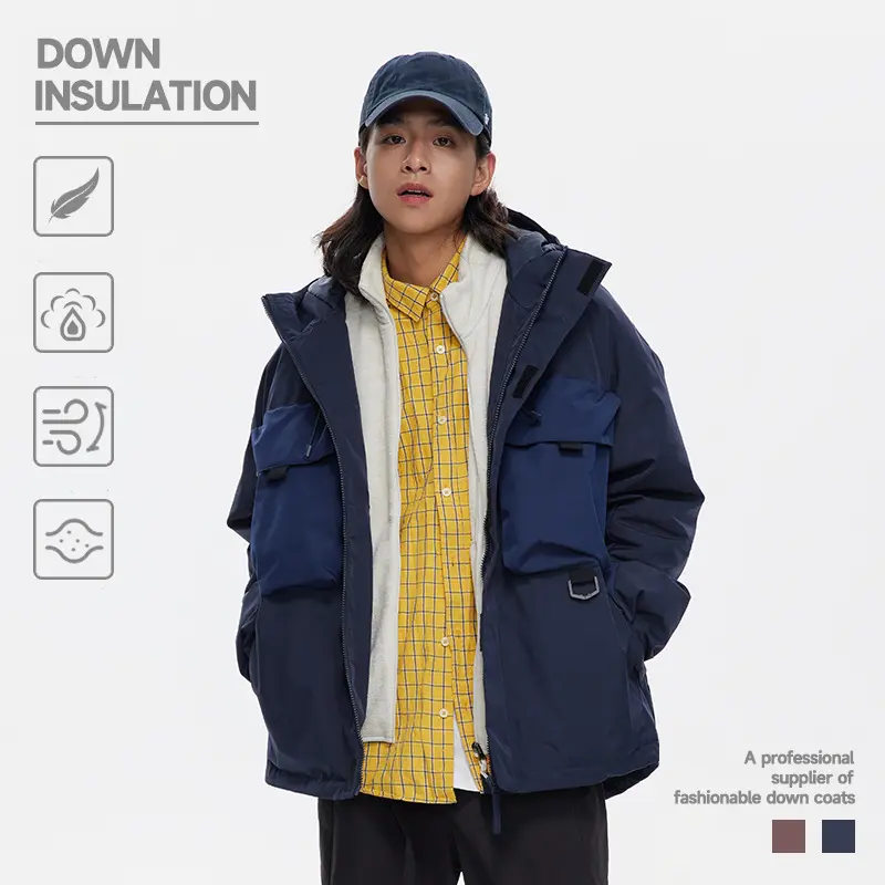 Wholesale ZD retro duck down mens puffer jacket with hood Suppliers, Factory