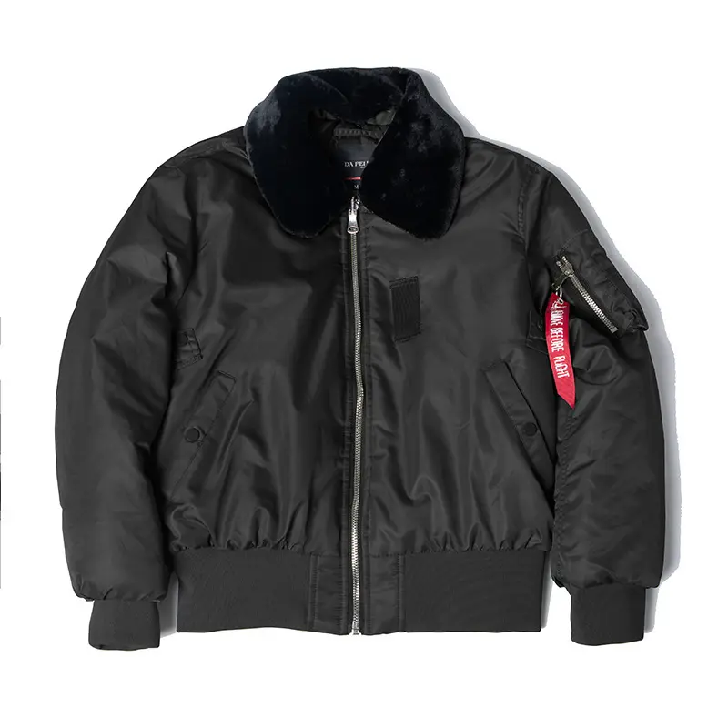 Wholesale ZD fake fur collar green bomber jacket unisex Manufacturer, Supplier