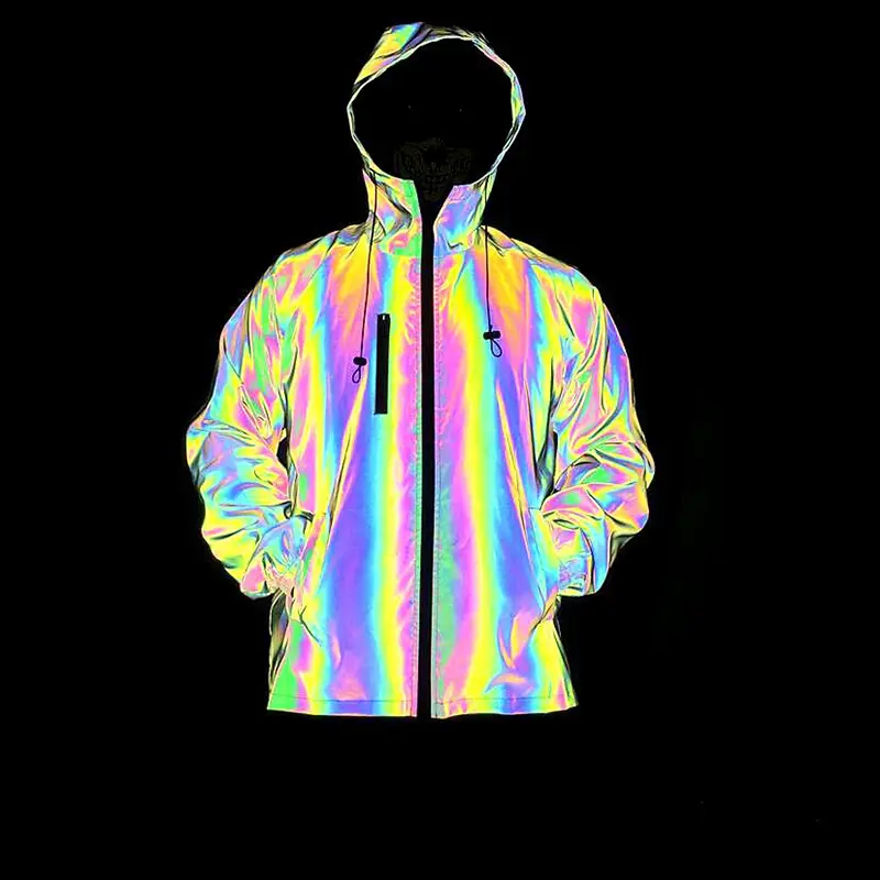 Custom ZD rainbow color reflective laser windbreakers jackets Manufacturers, Factories