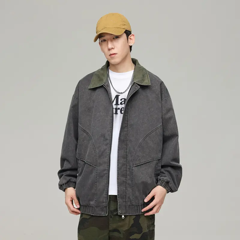 China ZD contrast collar casual oversized bomber jacket Product, Products