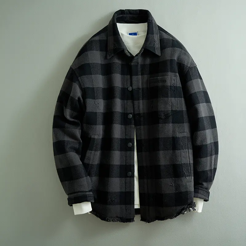 OEM ZD Mens Plaid Flannel Shirt Puffer Jacket Manufacturer, Company