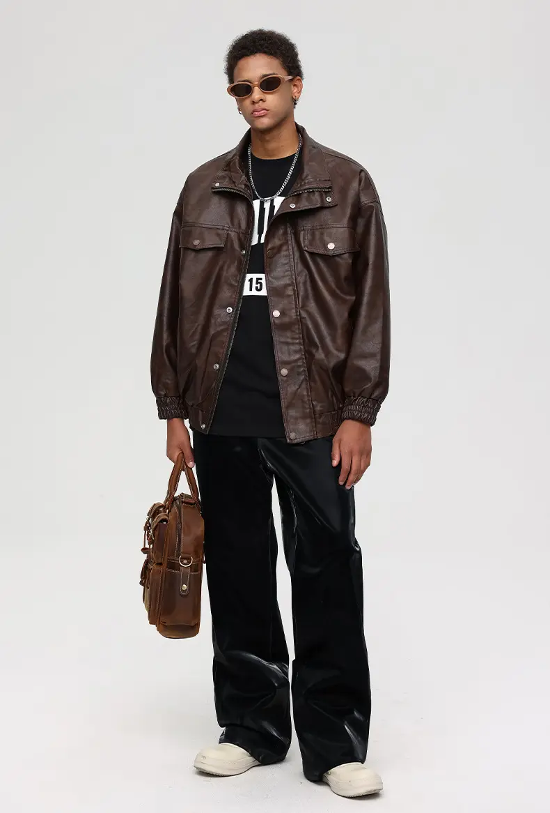 PU faux leather jacket lifestyle
