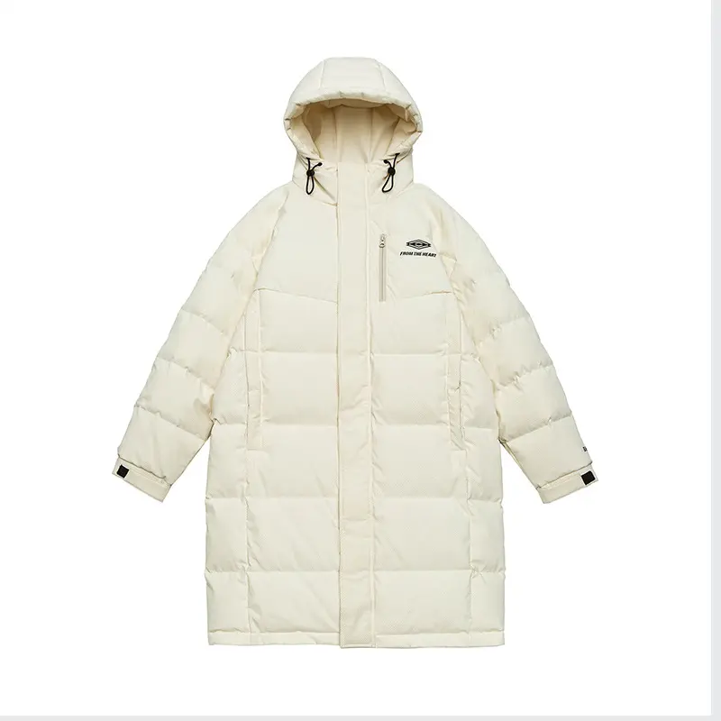 Men's long down jacket back view