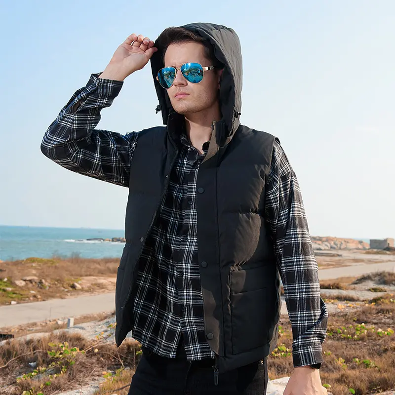 OEM ZD hoodie sleeveless puffer jacket for men Supplier, Factory